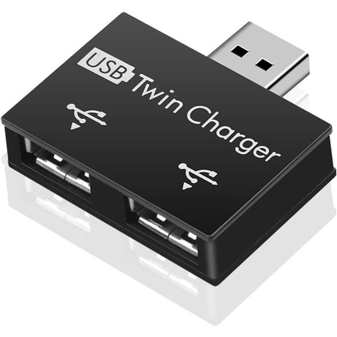 Hub USB USB 2.0 répartiteur 1 mâle à 2 femelles, adaptateur Hub USB pour ordinateur portable black