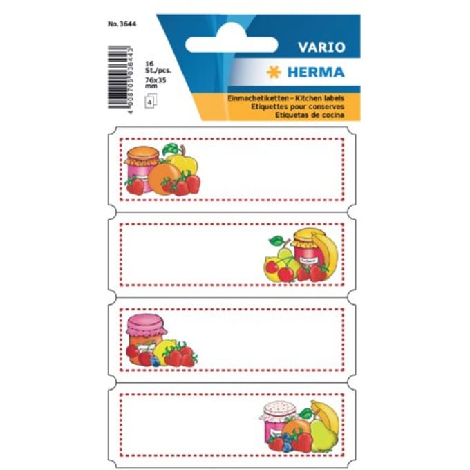 Etiket HERMA 3644 keuken vrucht assortiment