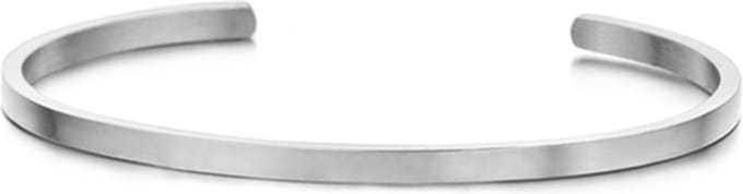Key Moments 8KM-B00376 Stalen Open Bangle - One-size - Zilverkleurig