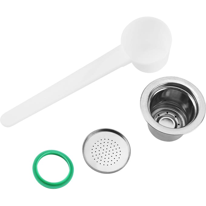 Capsule à café réutilisable en acier inoxydable rechargeable compatible pour machine à café white