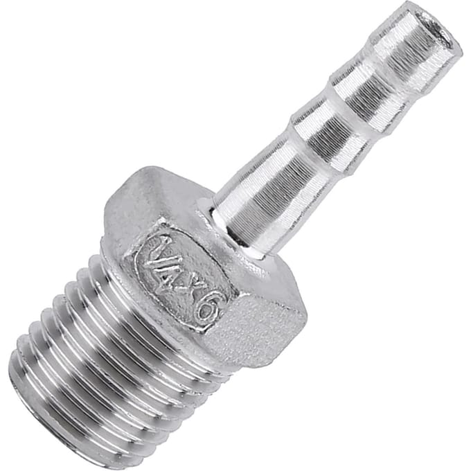 RVS 304 Mannelijke Schroefdraad Pijpfitting Barb Slangstaart Connector (34 x20mm)