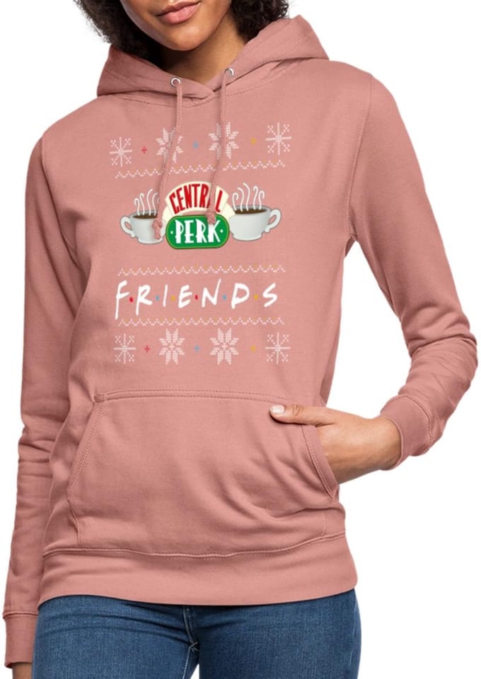Friends Central Perk Lelijk Kerstmis Hoodie Dames