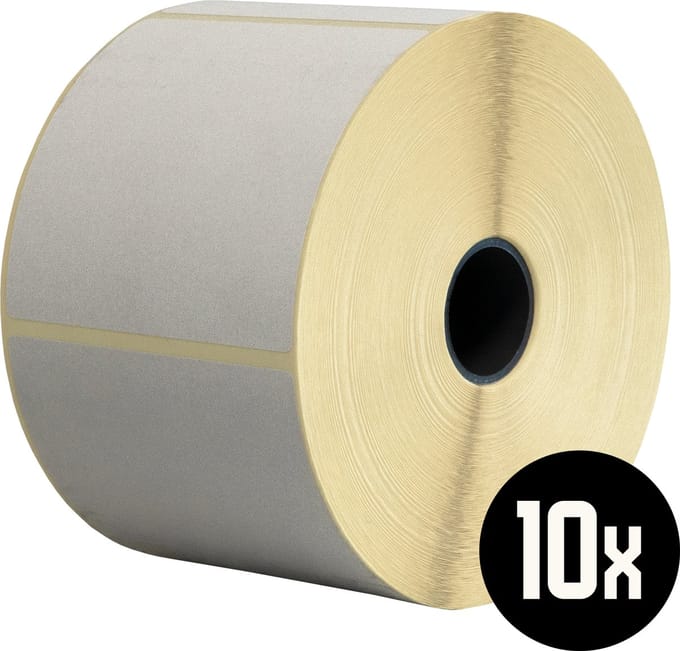 DULA Compatible Zebra Labels 76x76mm - 1000 etiketten per rol - kern 25mm - Wit - Permanent - 10 ro