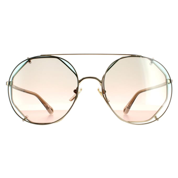 Chloe Round Dames Gold Green Gradient Ch0041s