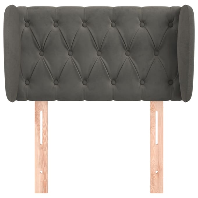 vidaXL - Hoofdbord - met - randen - 83x23x78/88 - cm - fluweel - donkergrijs