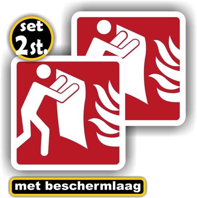Jerma - Blusdeken hier aanwezig - Sticker - set 2 st - 14 x 14 cm - Zelfklevend - Krasbestendig