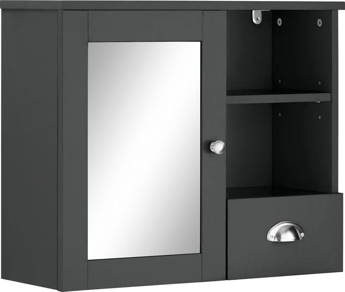 Kira-Kast - Spiegel/Deur/Lade - Grijs