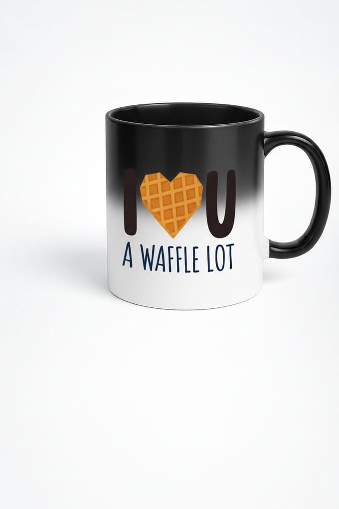 Magic Mok 'I  U A WAFFLE LOT' met Wafel Hart - Grappig Liefdes Cadeau