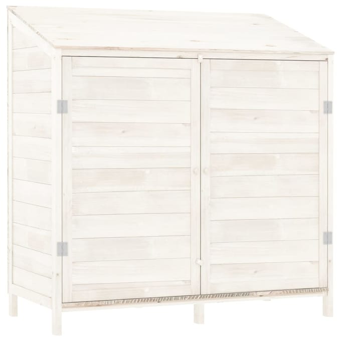 vidaXL - Tuinschuur - 102x52x112 - cm - massief - vurenhout - wit