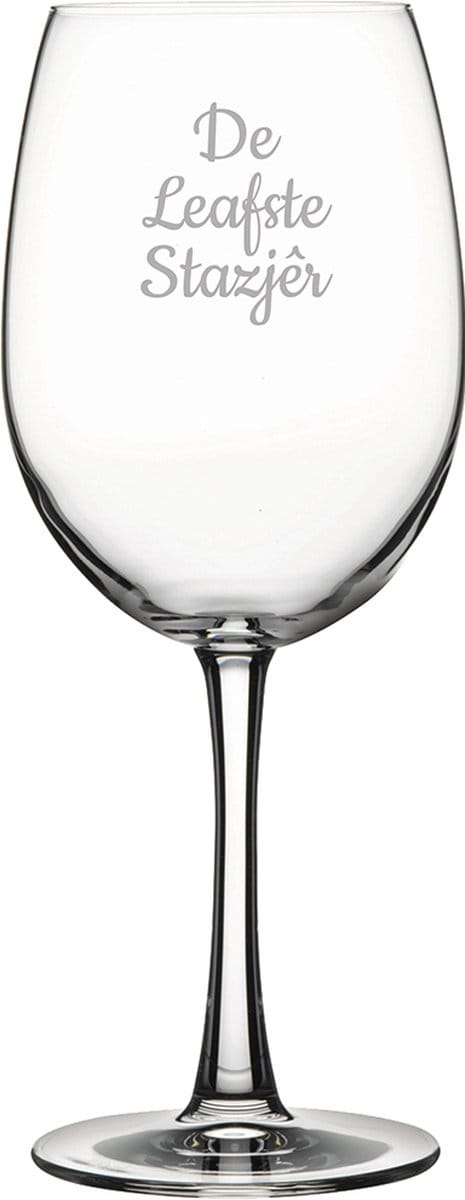Gegraveerde Rode wijnglas 58cl De Leafste Stazjêr