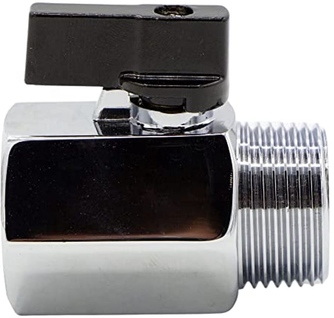 Mini kogelkraan 3/8" IG x 3/8" AG voor watervoorzieningen en verwarming