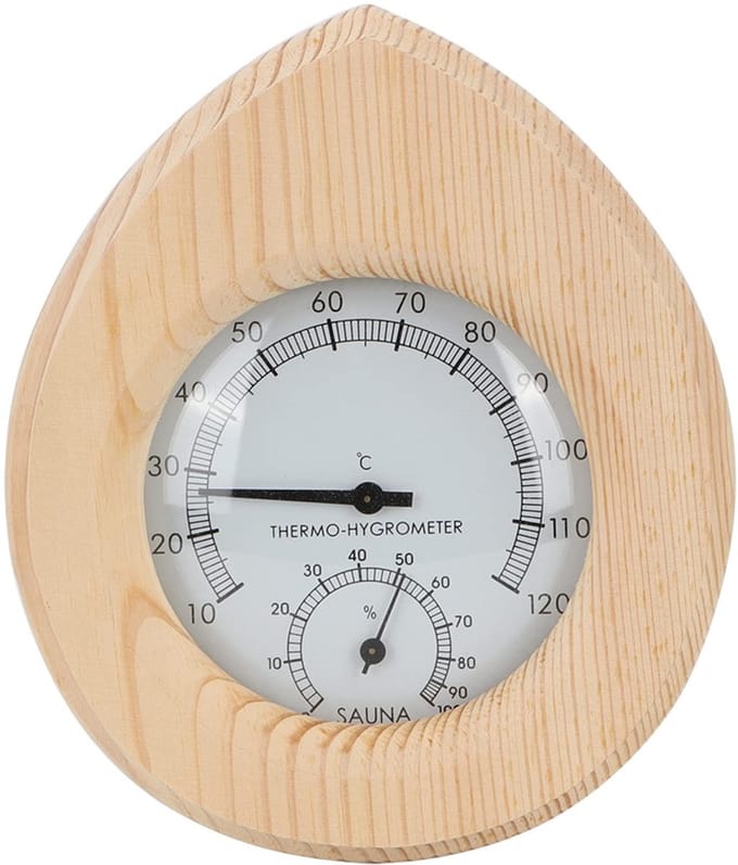 Sauna Thermo-Hygrometer van Hout - 2 in 1 Temperatuur- en Vochtmeter voor Stoom- en Sauna Ruimtes