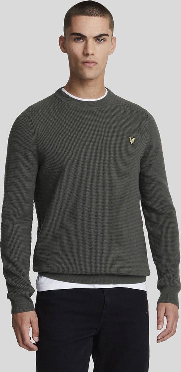 Lyle & Scott Grid Knit Crew Neck Jumper