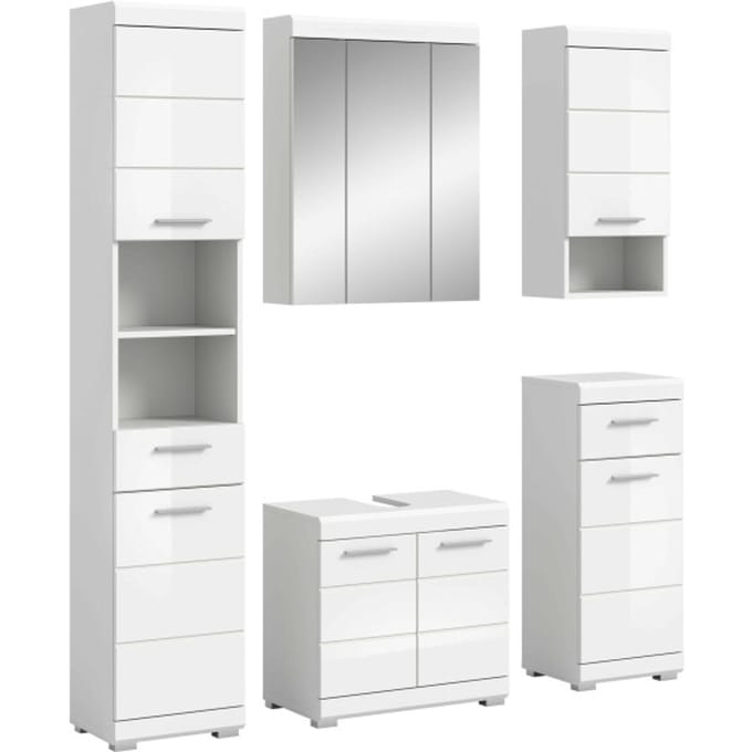 Scout badkamercombinatie wit hoogglans MDF TZ wit NB - 34x164x191cm