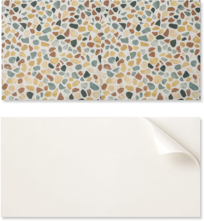 Zelfklevend vinyl wandpaneel 100x50 cm met terrazzo-patroon