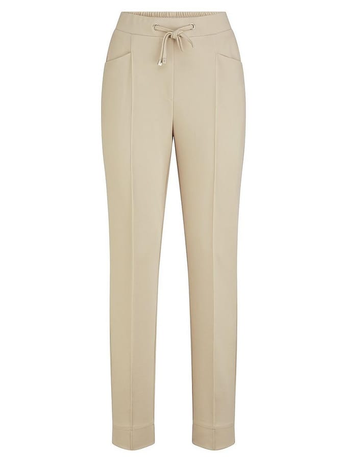 Enkellange jersey Slim Fit-broek Van Peter Hahn beige