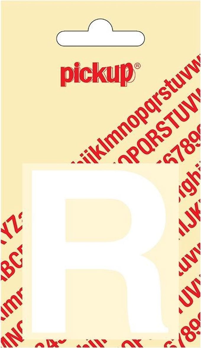 Pickup plakletter Helvetica 60 mm - wit R