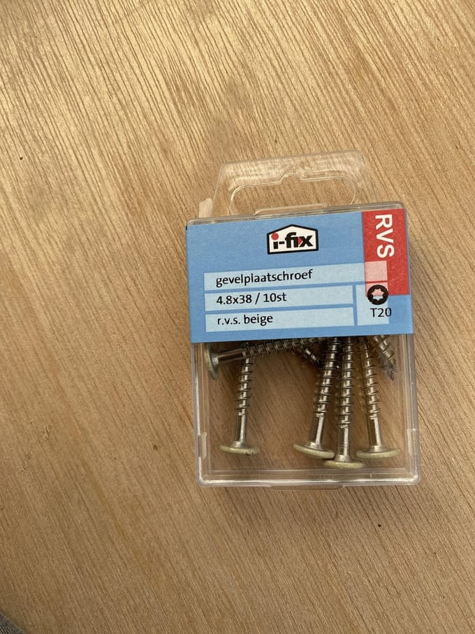 Gevelplaatschroef 4.8x38 Torx per 10 RVS beige