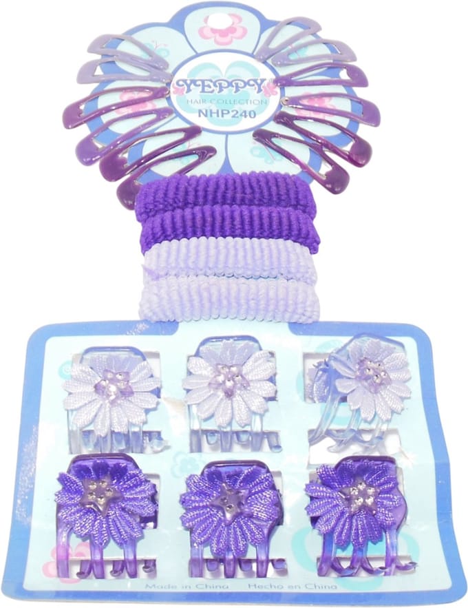 Kinder haaraccessoires 22-delig geschenkset paars tinten