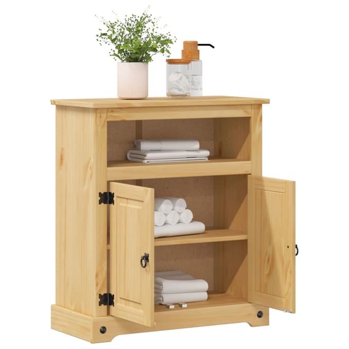 vidaXL - Badkamerkast - Corona - 70x33x80 - cm - massief - grenenhout