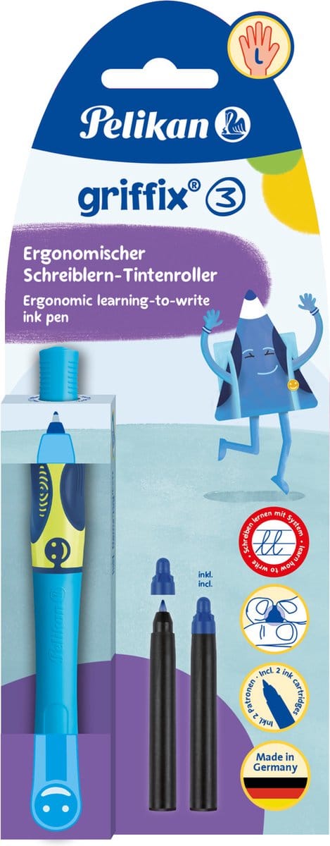 Pelikan inktpen griffix® Neon Fresh Blue linkshandig