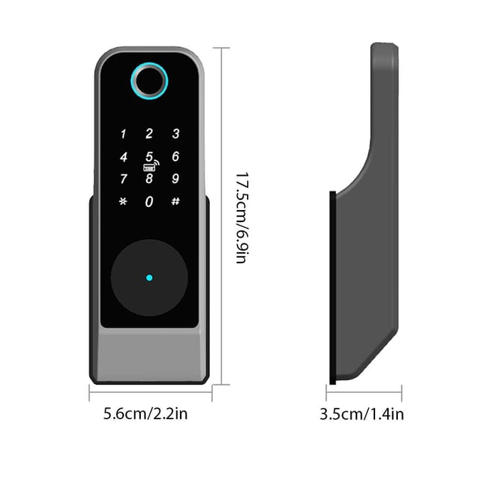 Serrure intelligente de porte d'entrée sans clé, antivol, mot de passe biométrique, serrure de porte avec application Tuya à distance noir