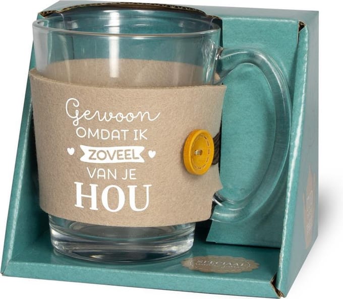 Tijd voor thee - Theeglas - ik hou van jou