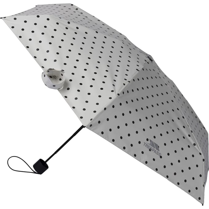 Trespass Dreep Polka Dot Vouwparaplu (Wit)