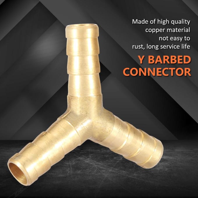 Messing Y 3-weg Slang Tules Connector Koppeling Fitting Lucht Water Gas OD (8mm,4stuks)
