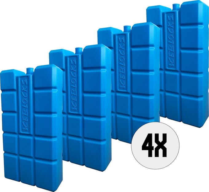 DULA Koelelementen voor koelbox - blauw - 4 stuks - 750 gram - 20x10,5x4cm
