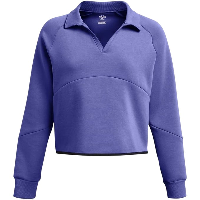 Under Armour Dames-sweatshirt met kraag en boxy pasvorm (Paars)