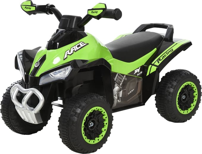 HOMCOM kinderauto - met lichtfunctie - katoenen zitoppervlak - groen