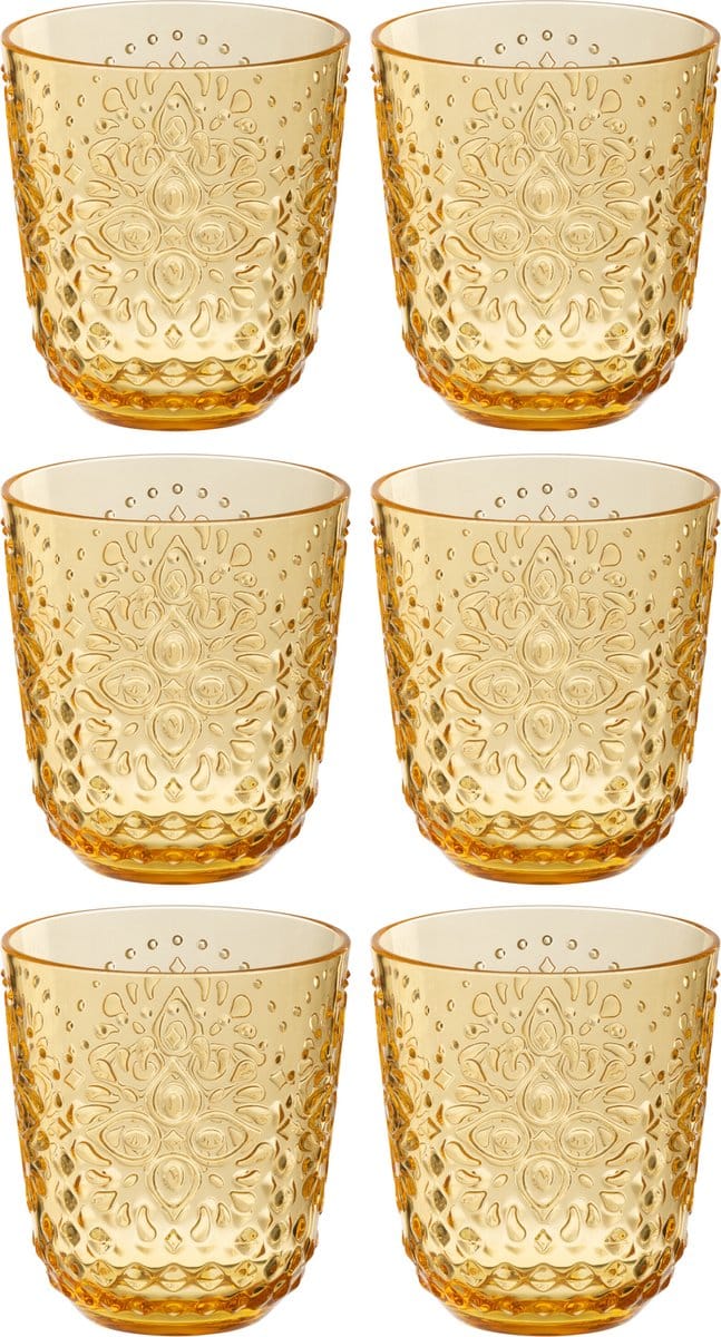 J-Line glas - kunststof - geel - doos van 6