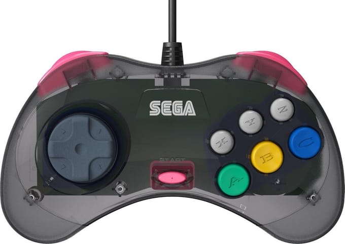 Retro-Bit SEGA Saturn USB - Grey for PC - Wired Controller - MAC