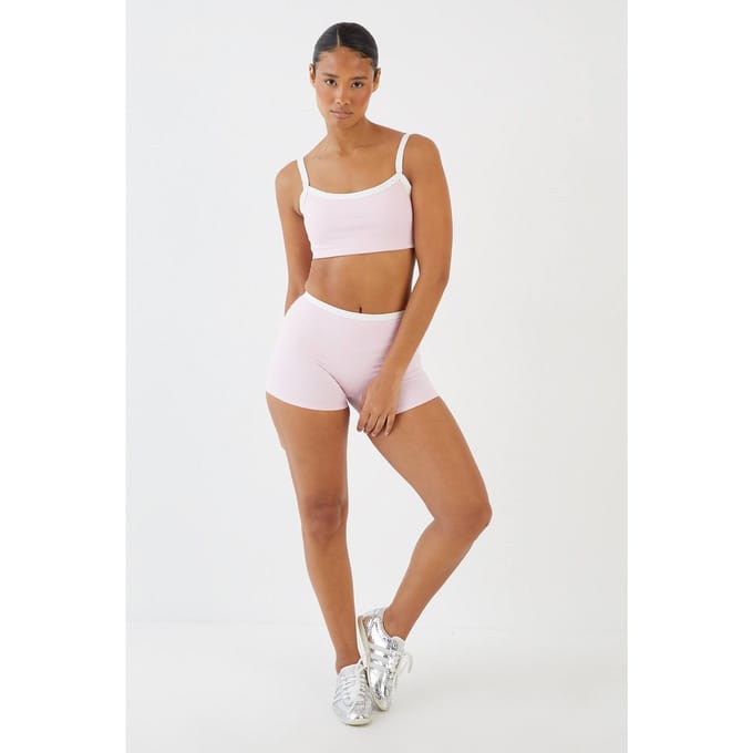 Dames Dsgn Studio Sculpt Contrast Polkadot Mini Short | Baby Roze | Maat: Medium