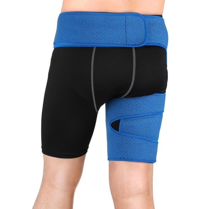 Doact blauwe geperforeerde ademende riem tailleondersteuning dij black
