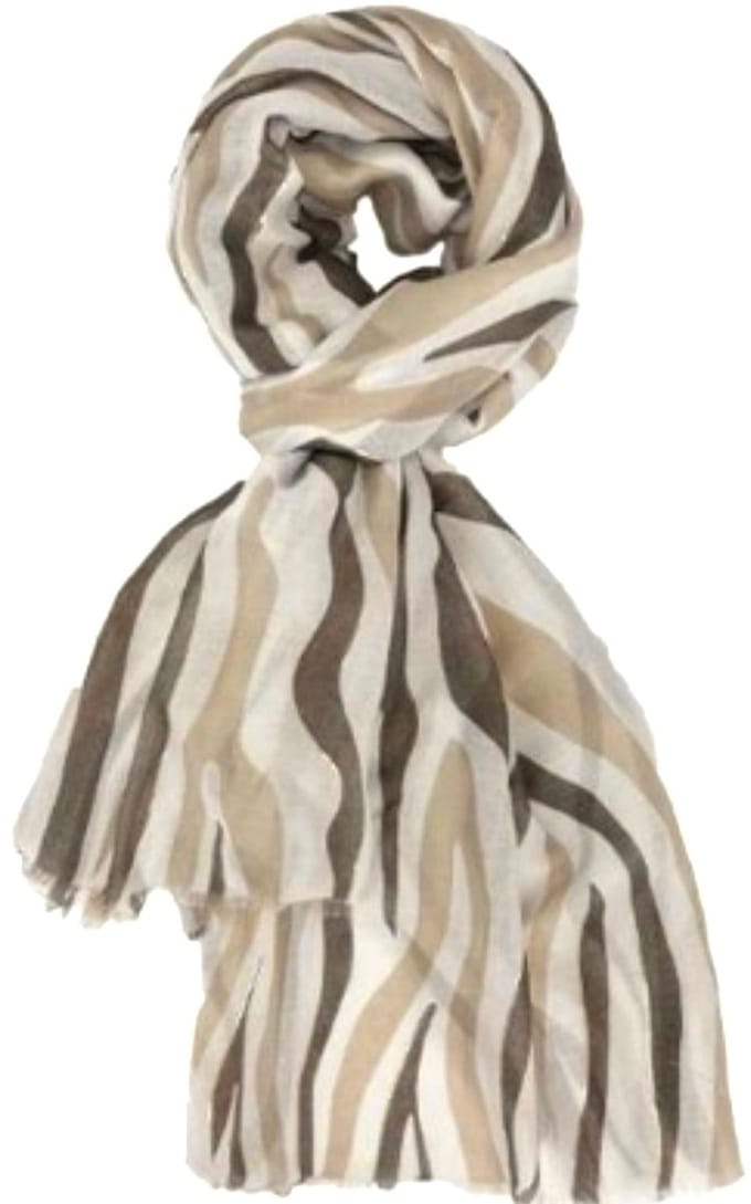 Lange Dunne Sjaal - Print - Goud Accent - (18926#) - Khaki