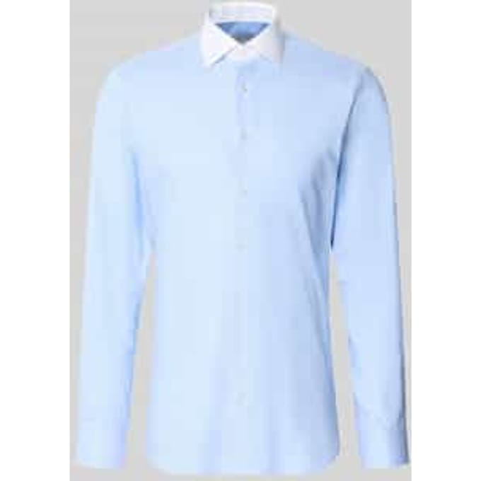 slim fit zakelijk hemd met kentkraag
