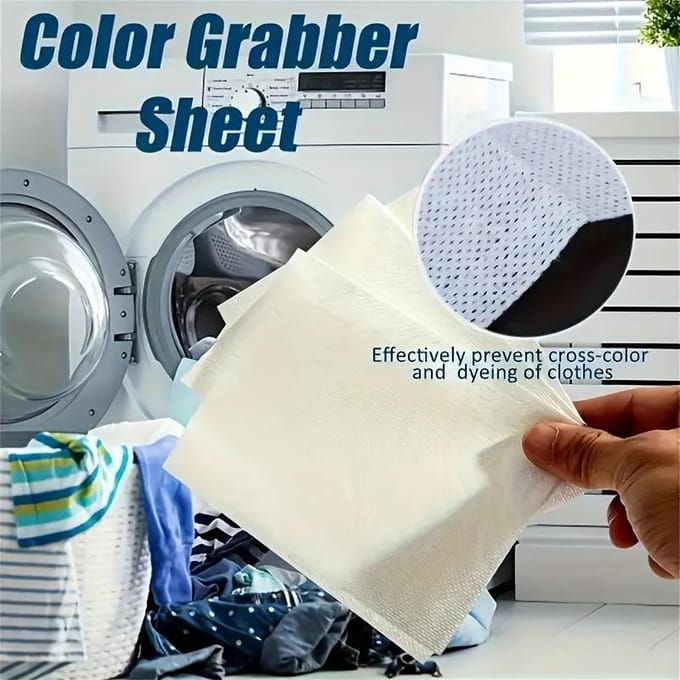 100 stuks Kleurvanger Wasmachinevellen Kleurvanger & Anti-Transfer Waspapier, Voor Gemengde Wassen white