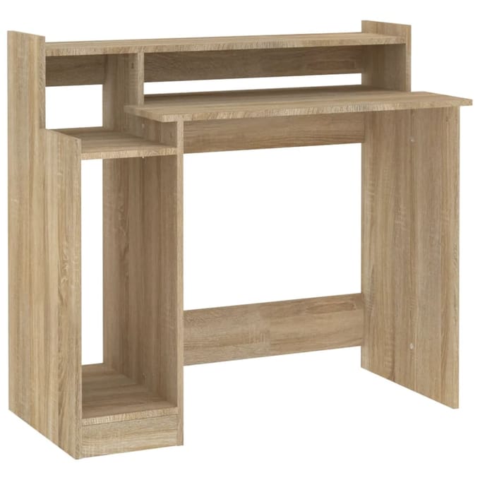 vidaXL - Bureau - met - LED-verlichting - 97x45x90 - cm - hout - sonoma - eikenkleurig