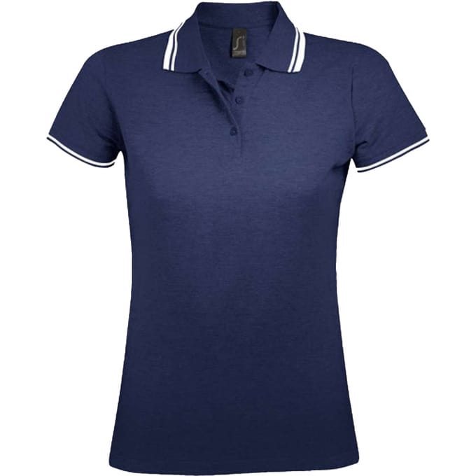 SOLS Dames/Dames Pasadena Poloshirt (Franse marine / Wit)