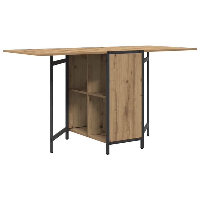 vidaXL - Eettafel - 144 - x - 60 - x - 75 - cm - Bewerkt - hout - Artisanaal - eiken