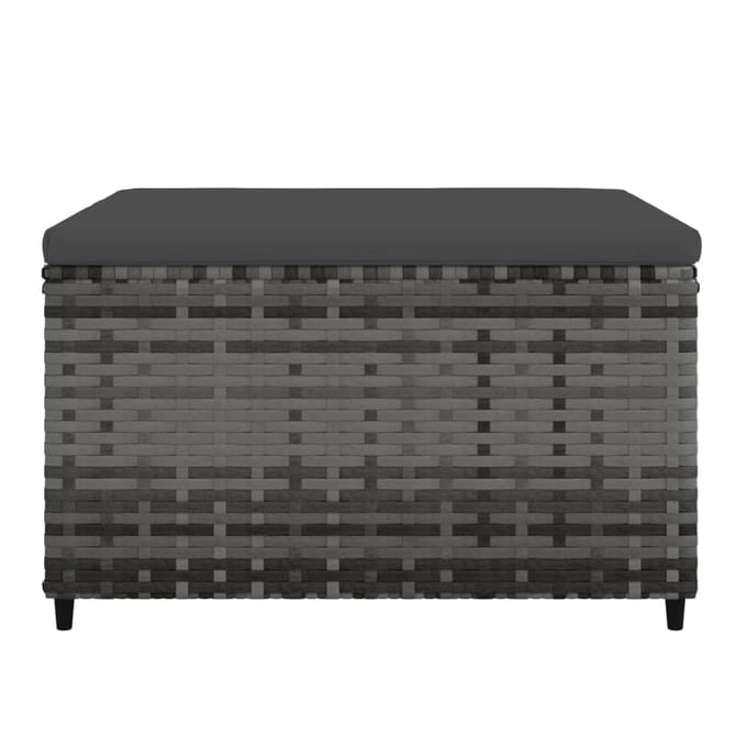 vidaXL - Voetensteun - met - kussen - poly - rattan - grijs