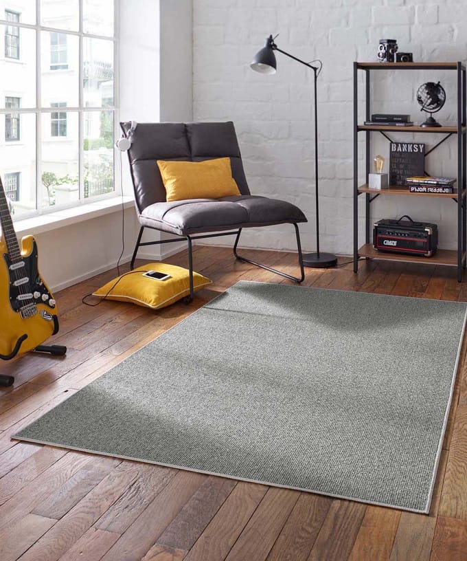 Laagpolig vloerkleed - Fleur grijs 80x150