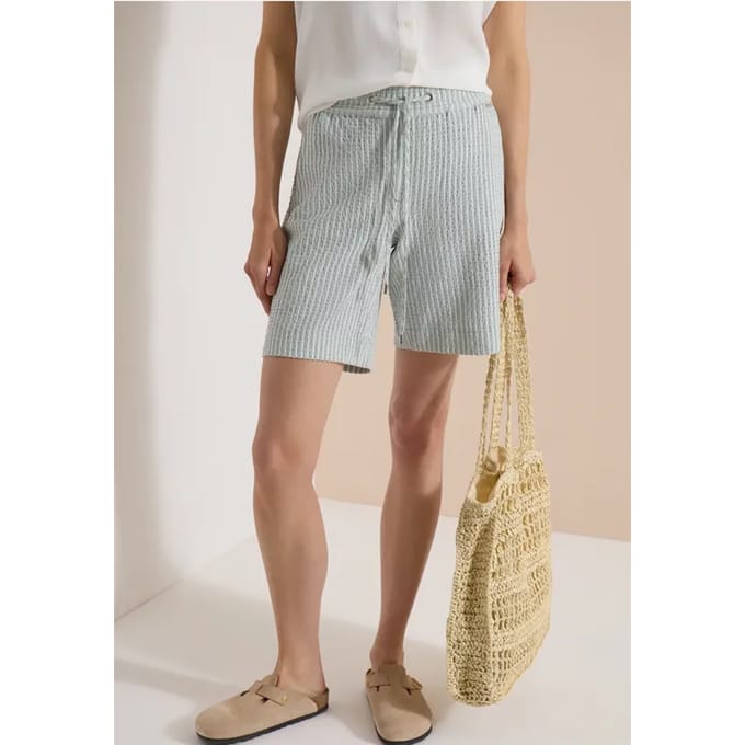 Shorts met Wide Leg pijpen van seersucker
