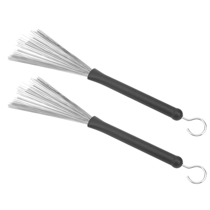 2 stuks Drumstokken Rubber Roestvrij Staaldraad Intrekbaar Jazz Percussie Accessoires gray
