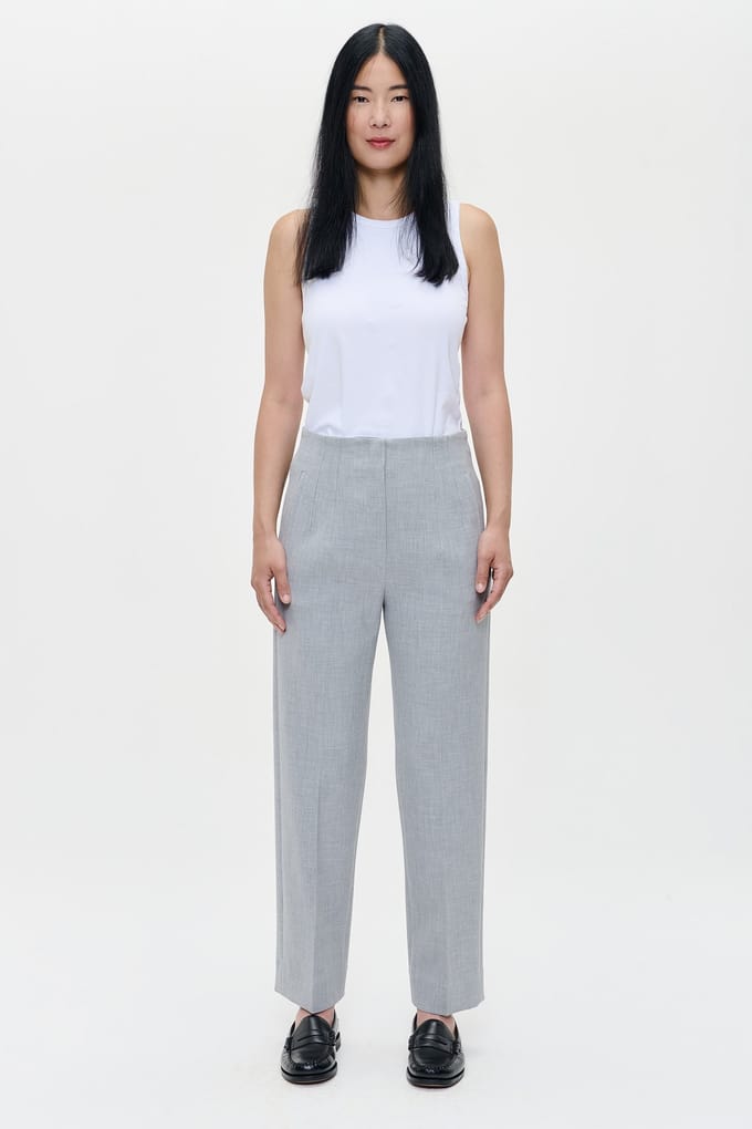 ZENGGI Compact Strtch Colette Pants Light Grey Melange Größe: L | Stoffhosen Outlet | Damen | Grau