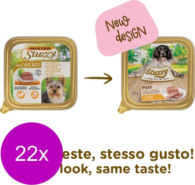 Mister Stuzzy Dog Paté 150 g - Hondenvoer - 22 x Kip