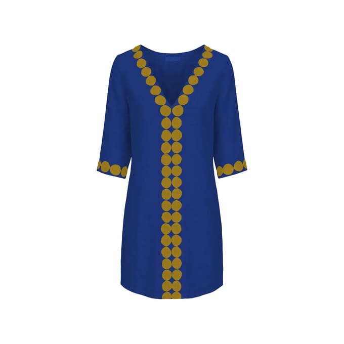 Korte linnen jurk voor vrouwen Haris Cotton
