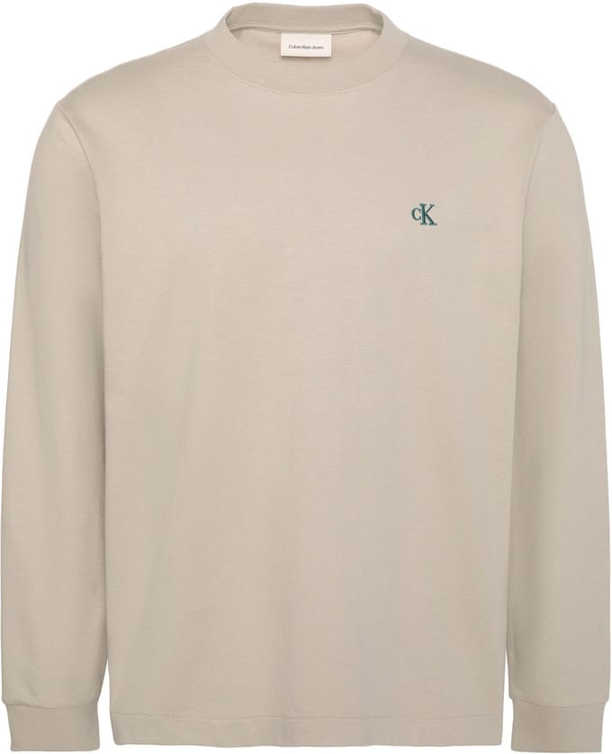 Calvin Klein T-shirt Ls Easy Monogram Tee Lv04rd247g 2f3 Ancient Marble Mannen Maat - S